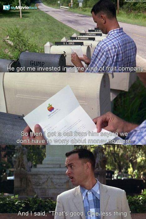 He got me invested in some kind of fruit company. So then I got a call from him saying we don't have