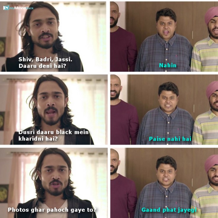BB: Shiv, Badri, Jassi. Daaru deni hai?
All of them: Nahin.
BB: Dusri daaru black mein kharidni hai?