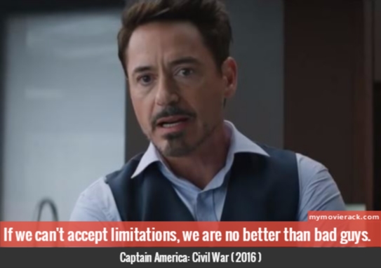 If we can't accept limitations, we are no better than bad guys. #quote