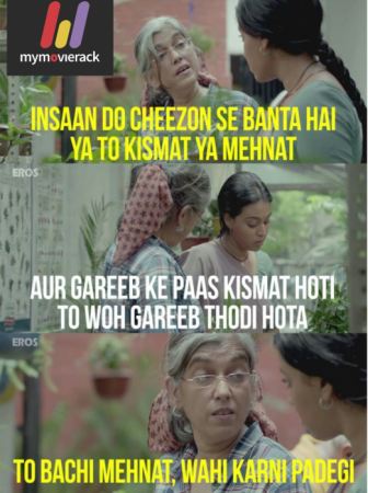Movie- Nil Battery Sannata
Director- Ashwini Iyer Tiwari
Star Cast- Swara Bhaskar ,RatnaPathak Shah 
