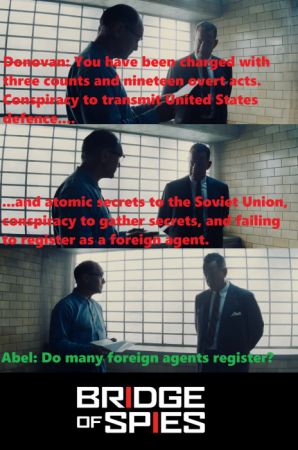 Donovan: You have been charged with three counts and nineteen overt acts. Conspiracy to transmit