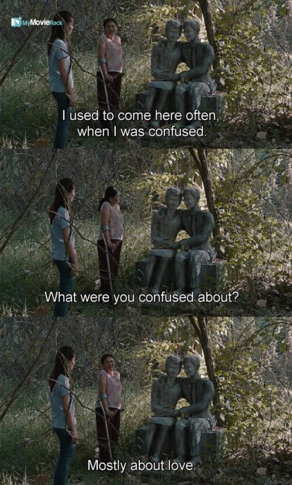 Jen: I used to come here quite often, when I was confused.
Itt: What were you confused about?
Jen: