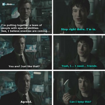 Bruce: I'm putting together a team of people with special abilities. See, I believe enemies are