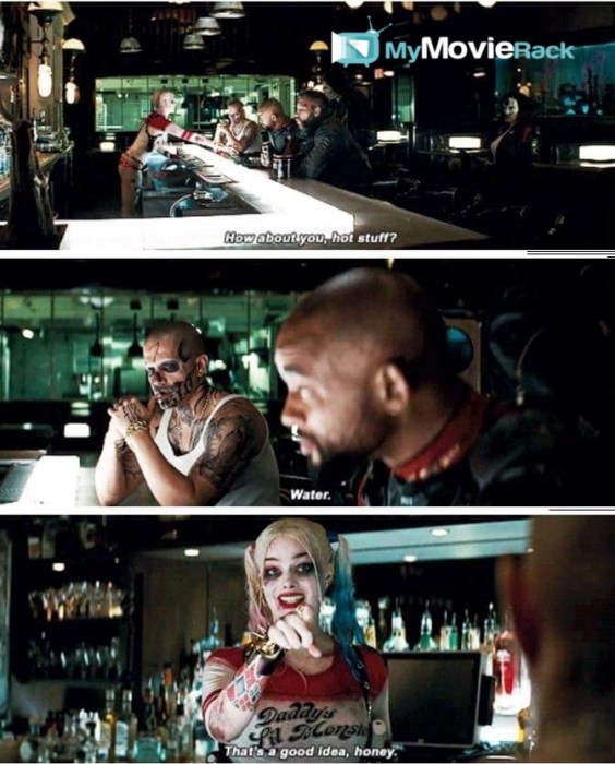 Harley :How about you, hot stuff?
Slipknot: Water
Harley: That's a good idea honey. #quote