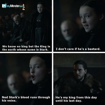 We know no king but the King in the north whose name is Stark. I don&#039;t care if he&#039;s a bastard. Ned