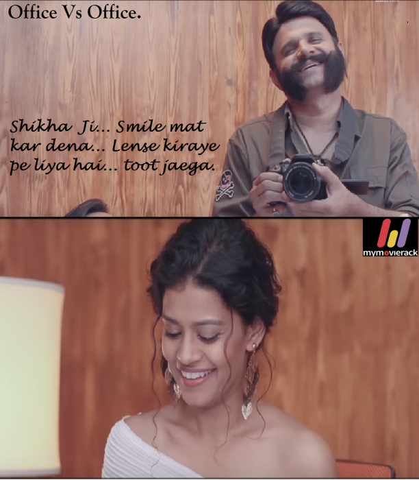 #OfficeVsOffice 

"Shikha Ji... smile mat kar dena... lense kiraye pe liya hai...toot jaega." #quote