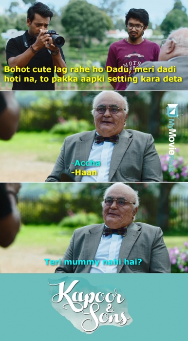 Photographer: Bohot cute lag rahe ho Dadu, meri Dadi hoti na, to pakka aapki setting kara deta.
Dadu