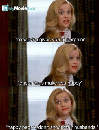 Exercise gives you endorphins. Endorphins make you happy. Happy people just don't shoot their