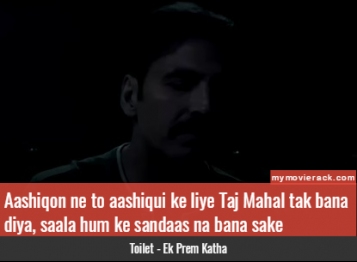 Aashiqon ne to aashiqui ke liye Taj Mahal tak bana diya, saala hum ke sandaas na bana sake. #quote