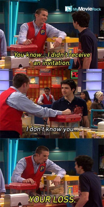 Crazy Steve:You know, I didn't receive an invitation. 
Thornton: I don't know you. 
Crazy Steve: