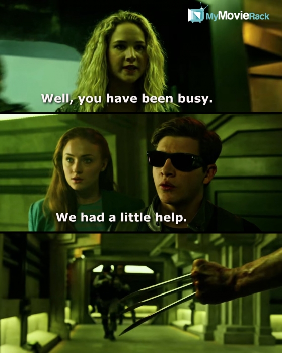 Raven: Well, you have been busy.
Cyclops: We had a little halp.
And look who's here! #quote