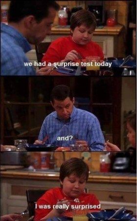 I was really surprised in surprise test.