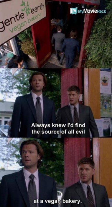 Always knew I would find the source of all evil at a vegan bakery. #quote