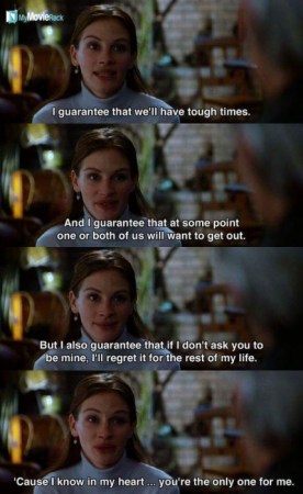 I guarantee that we'll have tough times. And I guarantee that at some point one or both of us is