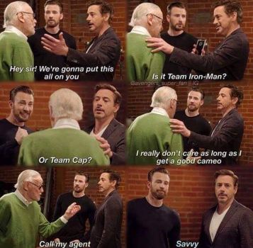 The swagger of Stan Lee. #stanlee #civilwar #meme #joke